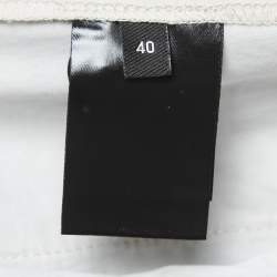 Pre Owned Isabel Marant Light Grey Cotton Pleated High Waist Trousers M