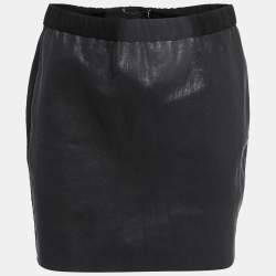 Pre Owned Isabel Marant Black Leather Mini Skirt L
