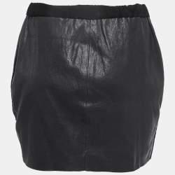 Pre Owned Isabel Marant Black Leather Mini Skirt L