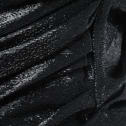 Pre Owned Isabel Marant Black Lame Draped One Shoulder Mini Dress M