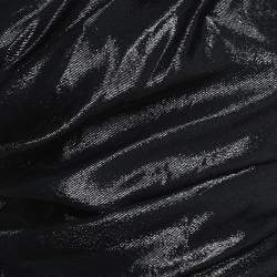 Pre Owned Isabel Marant Black Lame Draped One Shoulder Mini Dress M