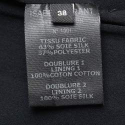 Pre Owned Isabel Marant Black Lame Draped One Shoulder Mini Dress M