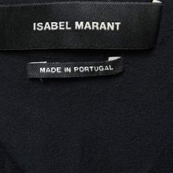 Pre Owned Isabel Marant Black Lame Draped One Shoulder Mini Dress M