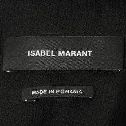 Pre Owned Isabel Marant Black Silk Ruffled Sleeveless Blouse S