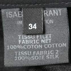Pre Owned Isabel Marant Black Silk Ruffled Sleeveless Blouse S