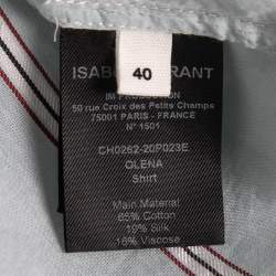 Pre Owned Isabel Marant Blue Striped Cotton Button Front Long Sleeve Oversized Blouse M