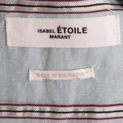 Pre Owned Isabel Marant Blue Striped Cotton Button Front Long Sleeve Oversized Blouse M