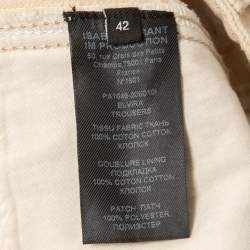 Pre Owned Isabel Marant Cream Denim Frayed Hem Jeans L Waist 32"