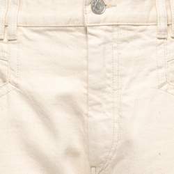 Pre Owned Isabel Marant Cream Denim Frayed Hem Jeans L Waist 32"