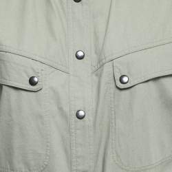 Isabel Marant Green Cotton Button Front Belted Short Dress L