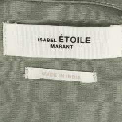 Isabel Marant Green Cotton Button Front Belted Short Dress L
