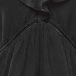 Pre Owned Isabel Marant Black Cotton Blend Tiered Strappy Mini Dress L