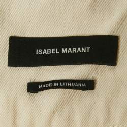 Pre Owned Isabel Marant Cream Cotton Pleated Flared Shorts L 