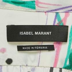 Isabel Marant Multicolor Abstract Print Stretch Silk Ruched Mini Dress S