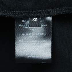 Pre Owned Isabel Marant Black Cotton Shoulder Padded Knotted T-Shirt XS