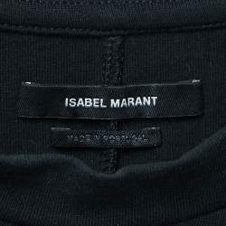 Pre Owned Isabel Marant Black Cotton Shoulder Padded Knotted T-Shirt XS