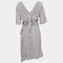 Isabel Marant Multicolor Printed Silk Ruched Mini Dress XL