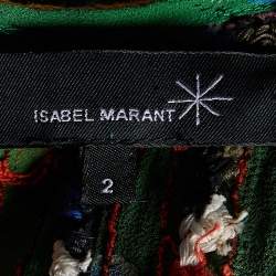 Pre Owned Isabel Marant Green Floral Printed Silk Chiffon Sleeveless Mini Dress S