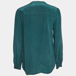 Isabel Marant Dark Green Silk Button Front Blouse L  