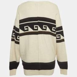 Isabel Marant Cream Patterned Knit Samuel Oversized Sweater S