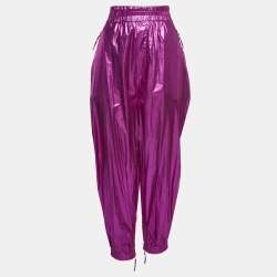 Isabel Marant Metallic Pink Cotton Carrot-Fit Galoni Trousers L