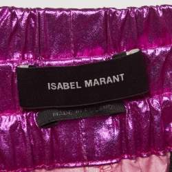 Isabel Marant Metallic Pink Cotton Carrot-Fit Galoni Trousers L