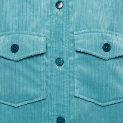 Isabel Marant Teal Blue Corduroy Madiana Jacket and Melva Skirt Set S/M