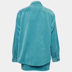 Isabel Marant Teal Blue Corduroy Madiana Jacket and Melva Skirt Set S/M