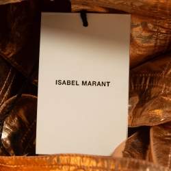 Isabel Marant Metallic Rose Gold Cotton Buttoned Tren Top S