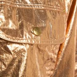 Isabel Marant Metallic Rose Gold Cotton Buttoned Tren Top S