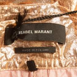 Isabel Marant Metallic Rose Gold Cotton Belted Tweni Shorts M