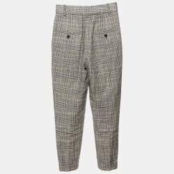 Isabel Marant Multicolor Checked Linen Blend Trousers S