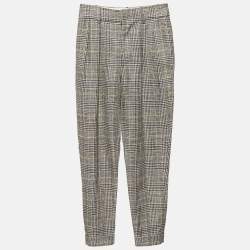 Isabel Marant Multicolor Checked Linen Blend Trousers S