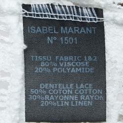 Isabel Marant White Patterned Lace Sleeveless Top M