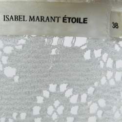 Isabel Marant White Patterned Lace Sleeveless Top M