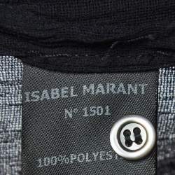 Isabel Marant Black Crinkled Stretch Crepe Mini Dress S