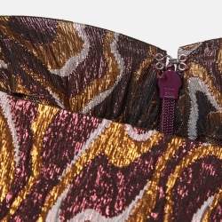 Isabel Marant Metallic Patterned Lurex Ruched Top S