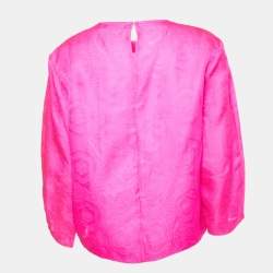 Pre Owned Isabel Marant Fuchsia Pink Floral Silk Jacquard Blouse M
