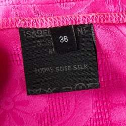 Pre Owned Isabel Marant Fuchsia Pink Floral Silk Jacquard Blouse M