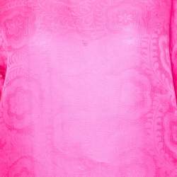 Pre Owned Isabel Marant Fuchsia Pink Floral Silk Jacquard Blouse M