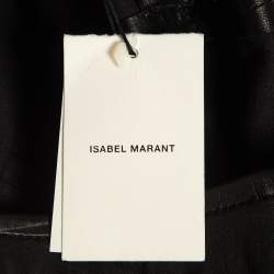 Pre Owned Isabel Marant Black Lambskin Leather Pleated Mini Skirt S