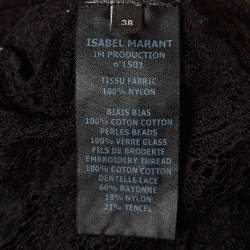 Isabel Marant Black Patterned Lace Top and Skirt Set S/M