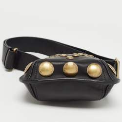 Pre Owned Isabel Marant Black Leather Nasko Studded Crossbody Bag