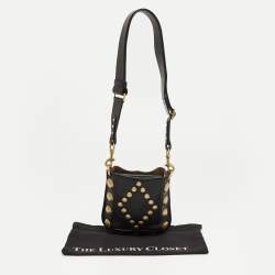 Pre Owned Isabel Marant Black Leather Nasko Studded Crossbody Bag