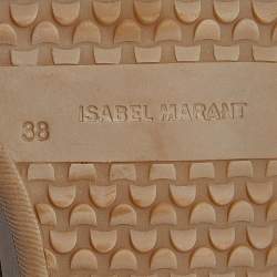 Isabel Marant Grey Cutout Suede Tassel Embellished "Beslay" Wedge Ankle Boots Size 38