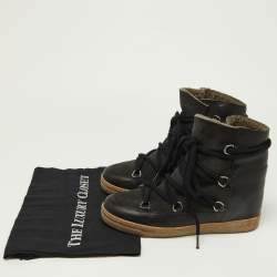 Pre Owned Isabel Marant Black Suede and Leather Nowles Snow Boots Size 39
