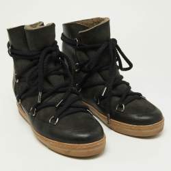 Pre Owned Isabel Marant Black Suede and Leather Nowles Snow Boots Size 39