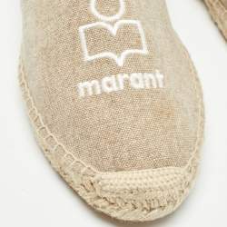 Isabel Marant Beige Canvas Espadrille Flats Size 39