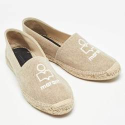 Isabel Marant Beige Canvas Espadrille Flats Size 39