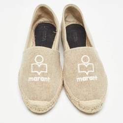 Isabel Marant Beige Canvas Espadrille Flats Size 39